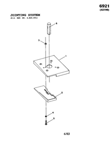 Jointing System Diagram and Parts List for 6921  Porter Cable Planer Jointer